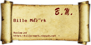 Bille Márk névjegykártya